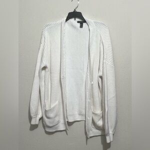 Forever 21 white Long sleeve Open-Front Cardigan